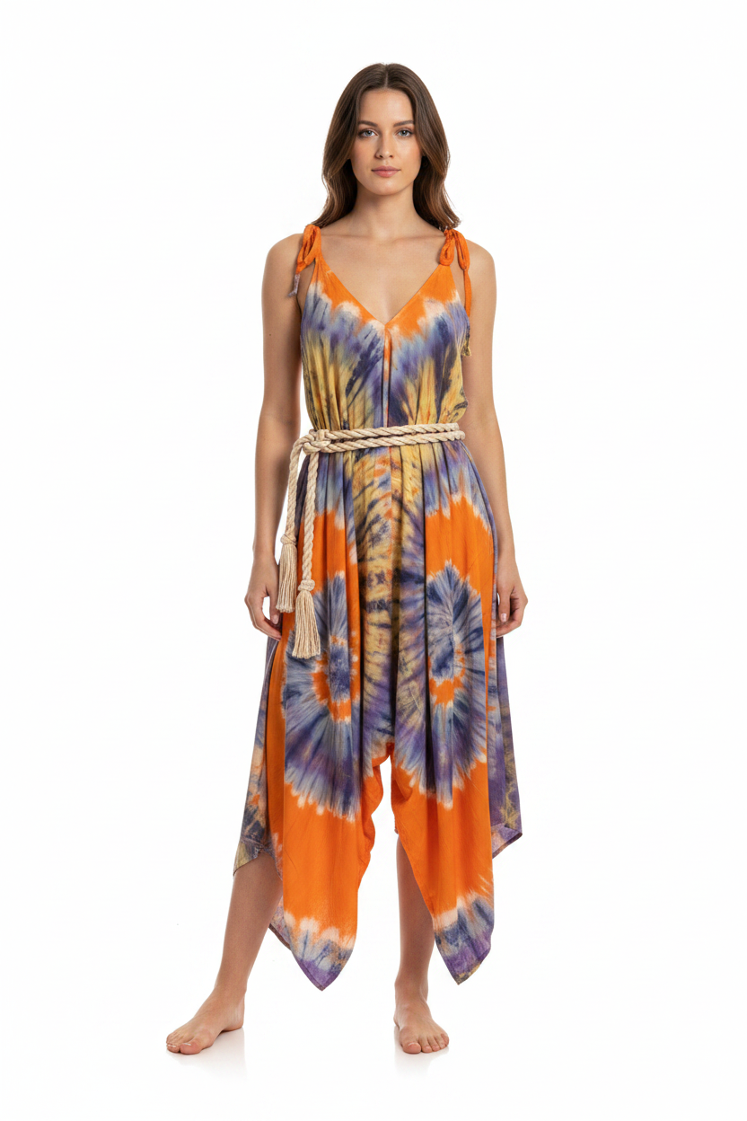 Tie Dye, Hippie, Festival, Om, Bohemian pants, additional view 1 from Ariel La Boutique