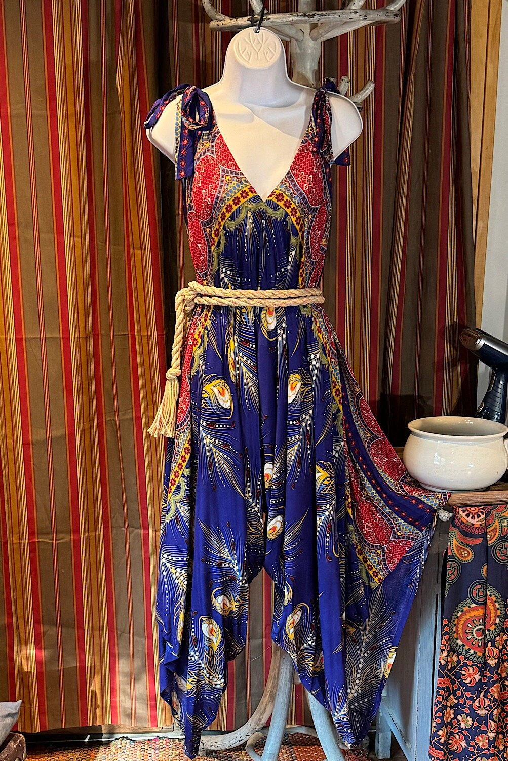 Boho Jumpsuit, Bohemian Clothing, Boho jumpsuit Harem Pants, Loose Yoga Festival Pants, Wide Leg Women Festival Pants, Hippie Summer Romper