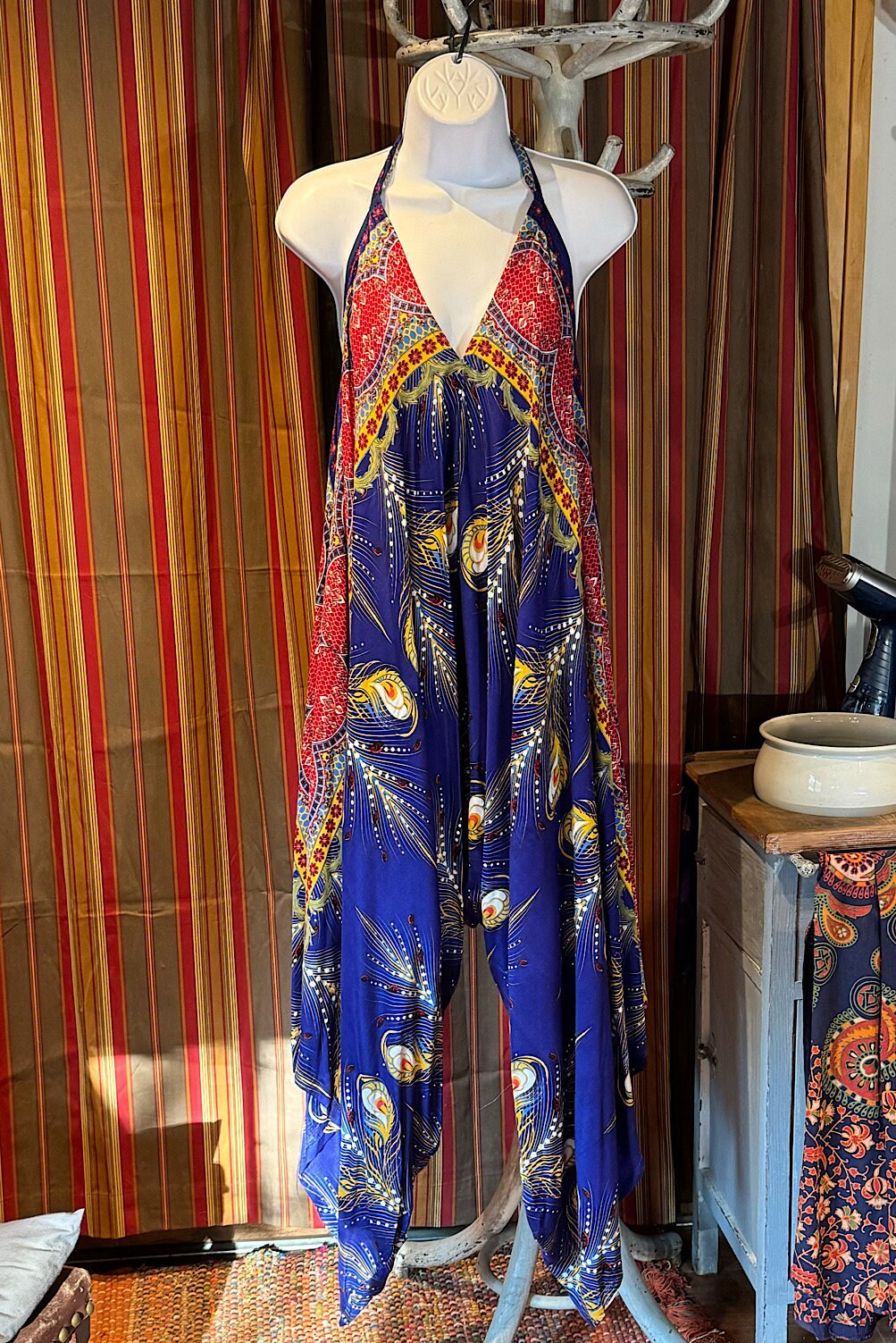 Boho Jumpsuit, Bohemian Clothing, Boho jumpsuit Harem Pants, Loose Yoga Festival Pants, Wide Leg Women Festival Pants, Hippie Summer Romper