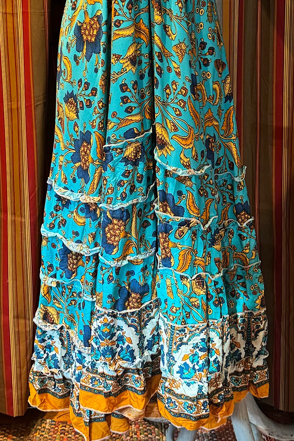 Boho Long Ruffle Dress, Hippie Dress, Open back Dress, Bohemian Festival Ethnic Dress, Boho Dress, Beach Halter Ruffle Boho Gypsy Dress