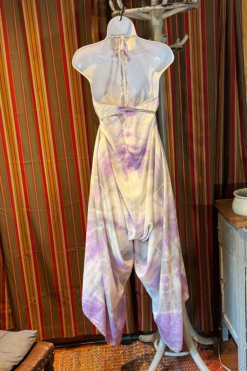 Boho Tie Dye Jumpsuit, Bohemian Clothing, Boho jumpsuit Harem Pants, Loose Yoga Festival Pants, Wide Leg Women Festival Pants, Hippie Pants