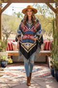 Wool, Festival, Boho, Woven poncho, alternate view from Ariel La Boutique