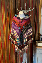 Festival hooded poncho, unisex one size woolen blend Festival Boho Woven, center pocket Hippie Bohemian Ethnic festival Gypsy Poncho