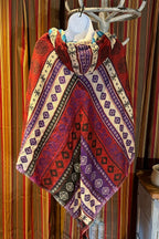 Festival hooded poncho, unisex one size woolen blend Festival Boho Woven, center pocket Hippie Bohemian Ethnic festival Gypsy Poncho