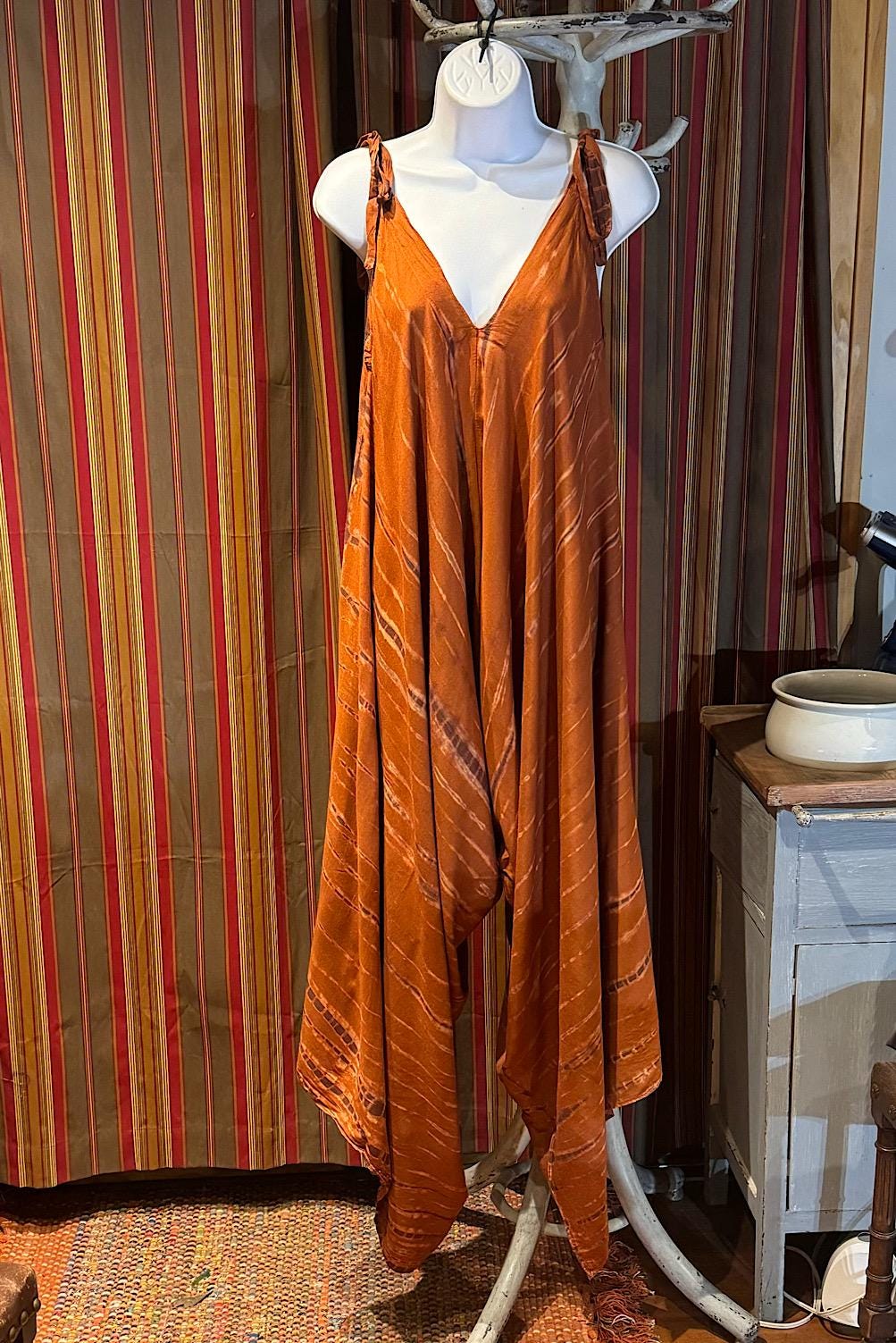Boho Tie Dye Jumpsuit, Bohemian Clothing, Boho jumpsuit Harem Pants, Loose Yoga Festival Pants, Wide Leg Women Festival Pants, Hippie Pants