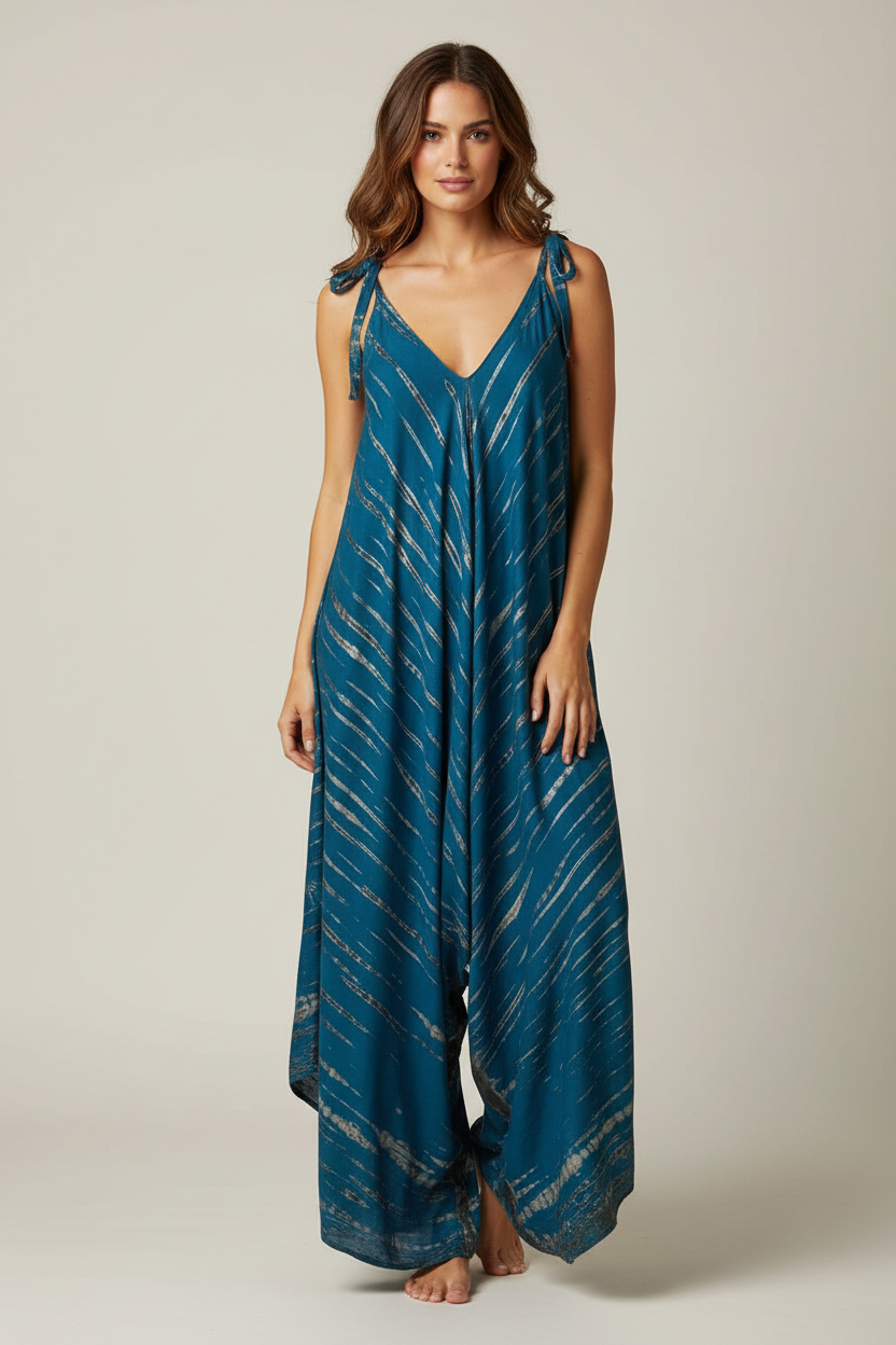 Boho Tie Dye Jumpsuit, Bohemian Clothing, Boho jumpsuit Harem Pants, Loose Yoga  Festival Pants, Wide Leg Women Festival Pants, Hippie Pants