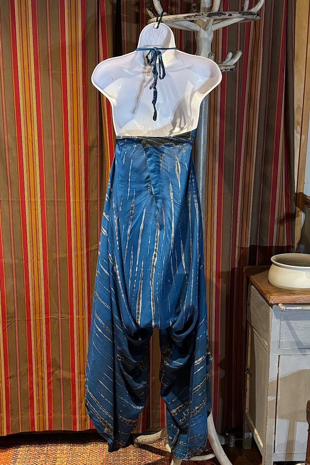 Boho Tie Dye Jumpsuit, Bohemian Clothing, Boho jumpsuit Harem Pants, Loose Yoga Festival Pants, Wide Leg Women Festival Pants, Hippie Pants