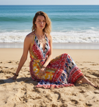 Ethnic, Gypsy, Hippie, Festival, Ruffle dress, additional view 5 from Ariel La Boutique