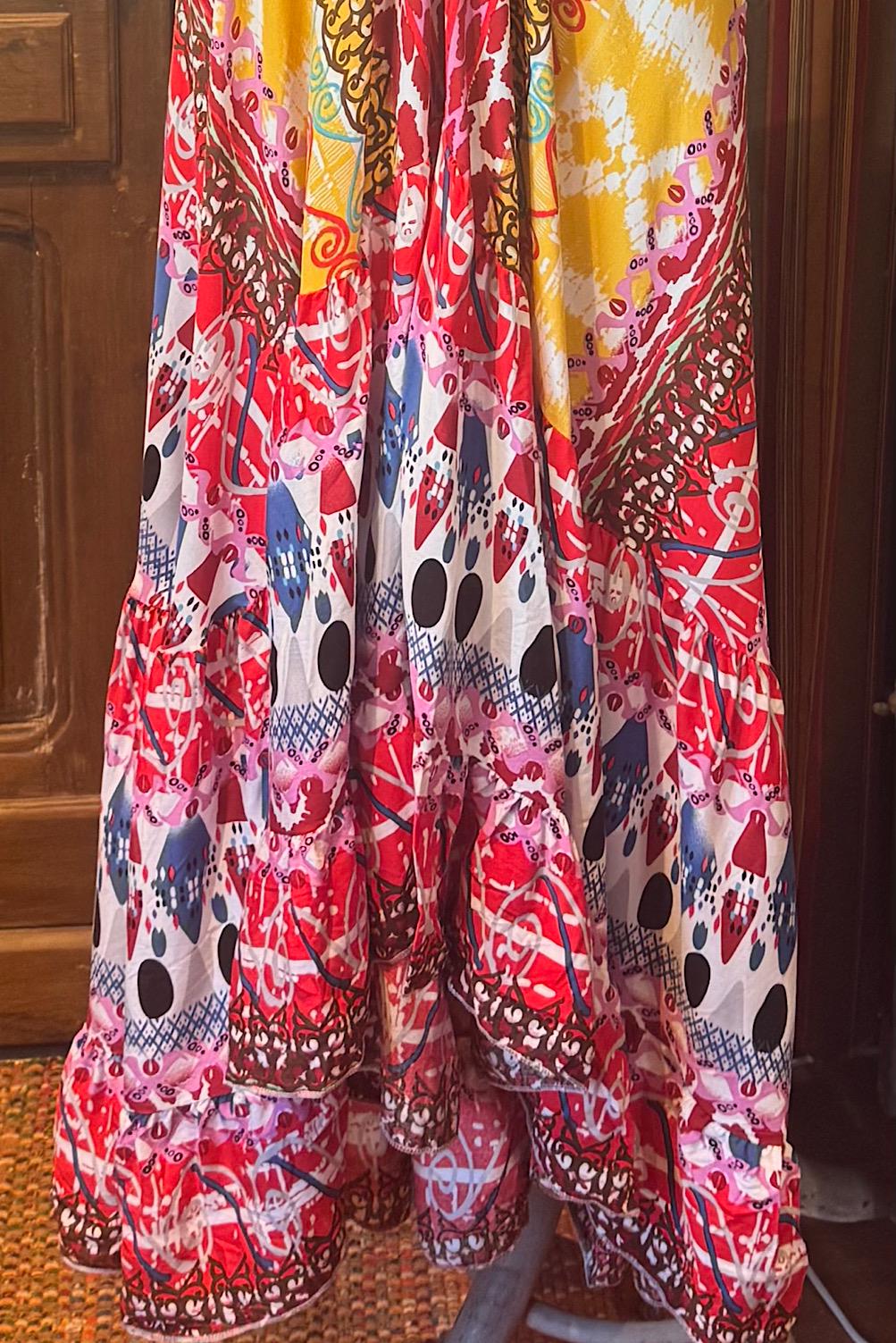 Boho Long Ruffle Dress, Hippie Dress, Open back Dress, Bohemian Festival Ethnic Dress, Boho Dress, Beach Halter Ruffle Boho Gypsy Dress
