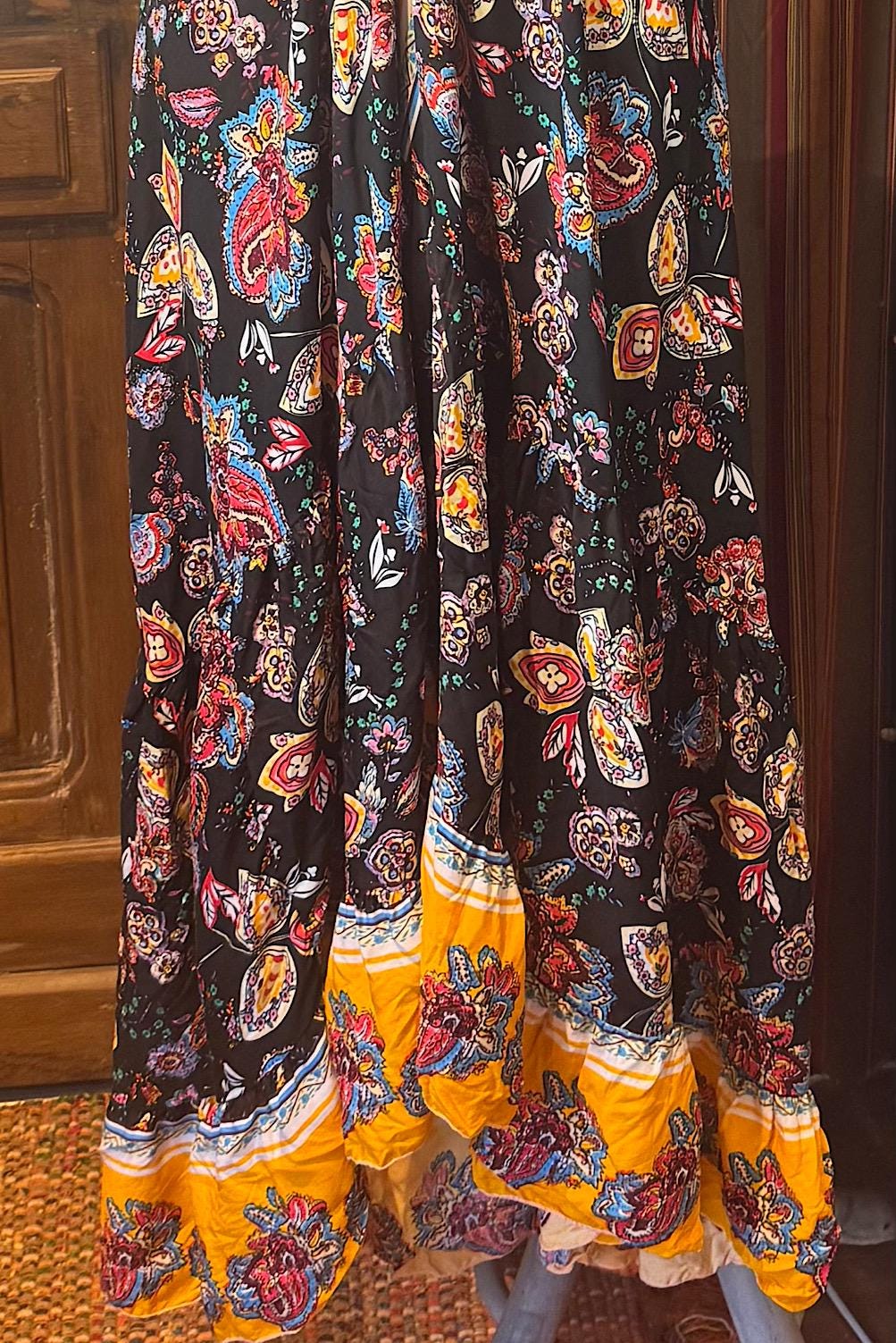 Boho Long Ruffle Dress, Hippie Dress, Open back Dress, Bohemian Festival Ethnic Dress, Boho Dress, Beach Halter Ruffle Boho Gypsy Dress