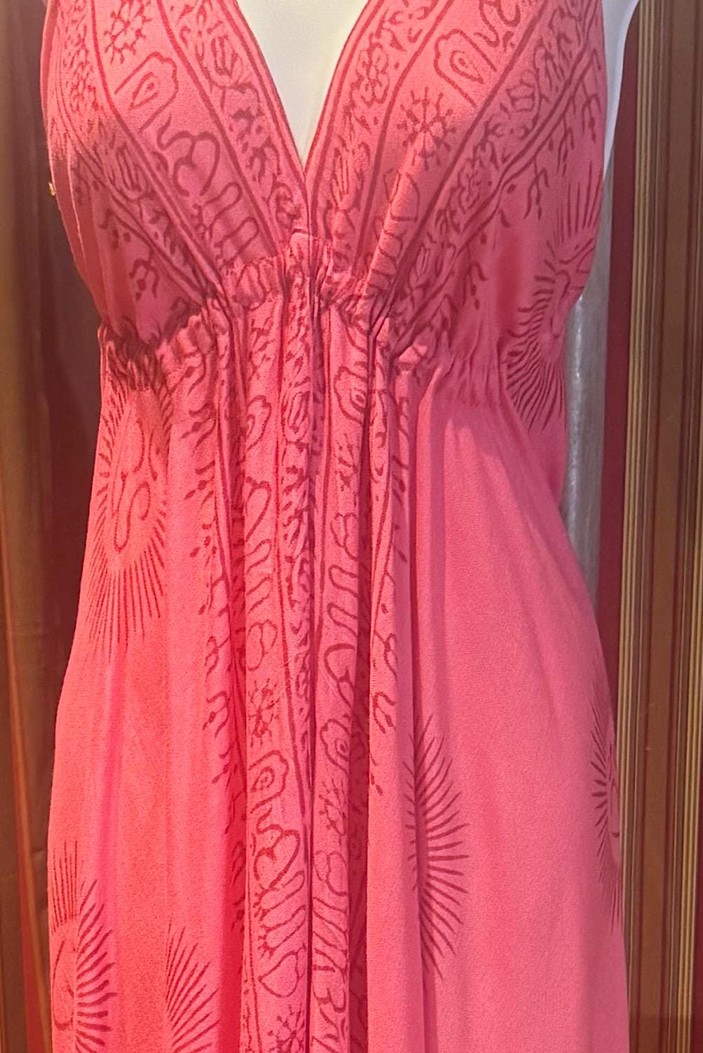 Boho Long Ruffle Dress, Hippie Dress, Open back Dress, Bohemian Festival Ethnic Dress, Boho Dress, Beach Halter Ruffle Boho Gypsy Dress
