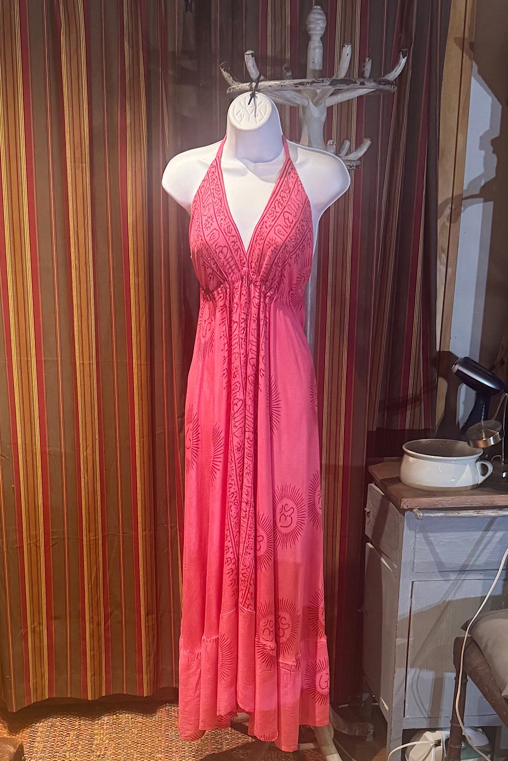Boho Long Ruffle Dress, Hippie Dress, Open back Dress, Bohemian Festival Ethnic Dress, Boho Dress, Beach Halter Ruffle Boho Gypsy Dress