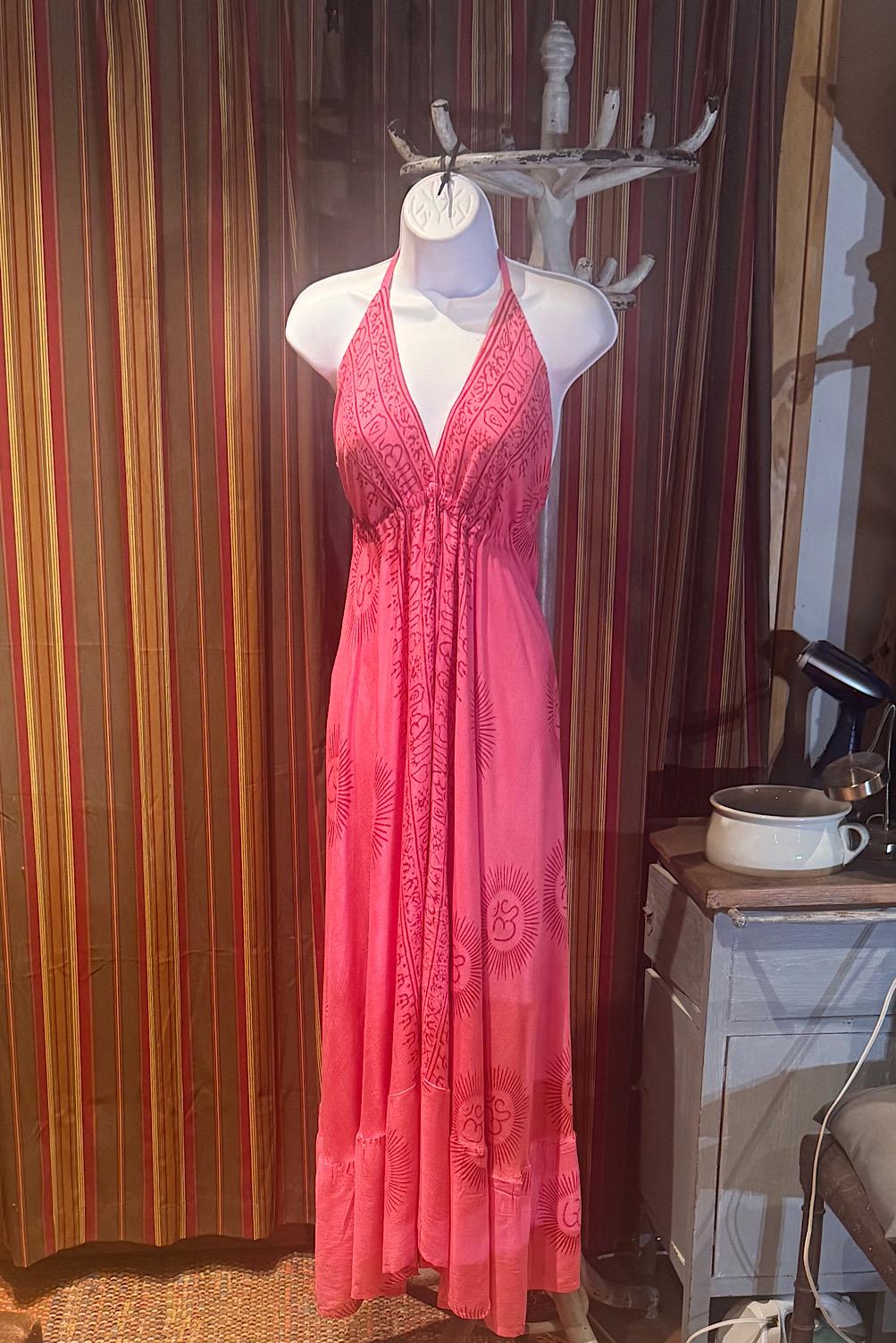 Boho Long Ruffle Dress, Hippie Dress, Open back Dress, Bohemian Festival Ethnic Dress, Boho Dress, Beach Halter Ruffle Boho Gypsy Dress
