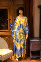 Kaftan Tie Dye Dress, Boho Kaftan kimono Dress, Hippie Kaftan Dress, Bohemian Festival Ethnic Kaftan, Boho Gypsy Dress, Beach Kimono Dress