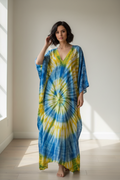 Kaftan Tie Dye Dress, Boho Kaftan kimono Dress, Hippie Kaftan Dress, Bohemian Festival Ethnic Kaftan, Boho Gypsy Dress, Beach Kimono Dress