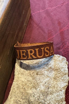 Leather Bracelet, Kabbalah Jerusalem, the holy city Leather Bracelet,Support Israel Jewish Bracelet,Spiritual Prayer