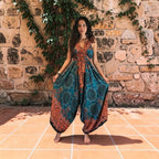 Boho Jumpsuit, Bohemian Clothing, Boho jumpsuit Harem Pants, Loose Yoga Festival Pants, Wide Leg Women Festival Pants, Hippie Summer Romper