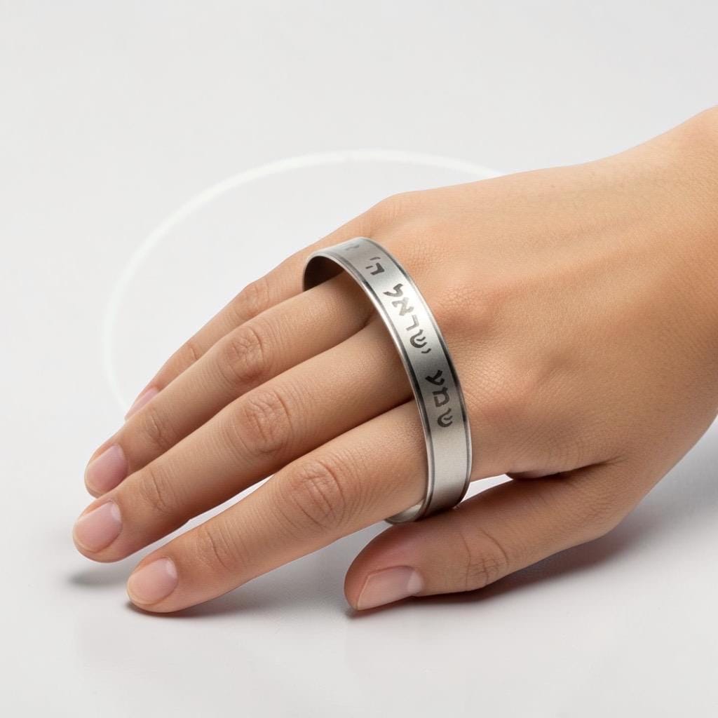 Stainless Steel Hebrew Cuf Bracelet, Kabbalah Shema Israel Cuf ,Support Israel Jewish adjustable Bracelet,Spiritual Prayer Cuf Bracelet