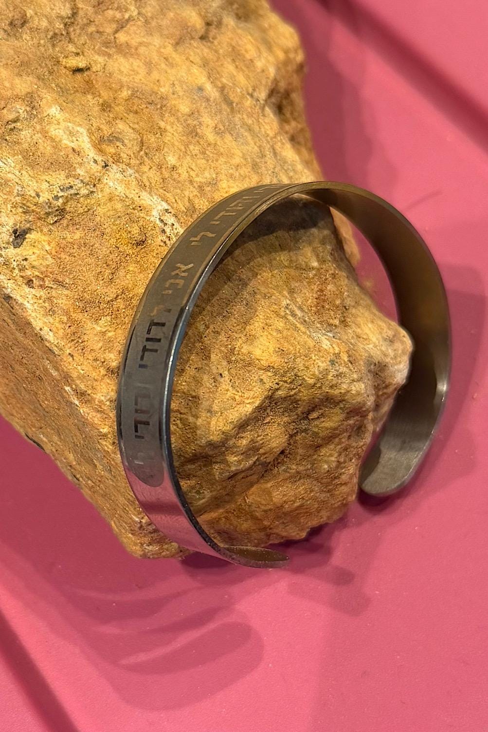 Stainless Steel Hebrew Cuf Bracelet I am my Beloved’s and my Beloved is mine Kabbalah, Jewish Spiritual Biblical, Support Israel Bracele