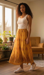 Sequined, Ethnic, Hippie, Festival, Bohemian skirt, detail view from Ariel La Boutique