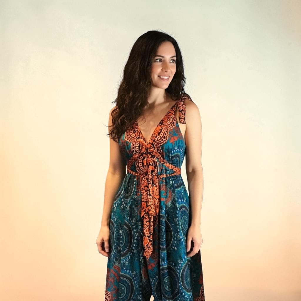 Boho Jumpsuit, Bohemian Clothing, Boho jumpsuit Harem Pants, Loose Yoga Festival Pants, Wide Leg Women Festival Pants, Hippie Summer Romper