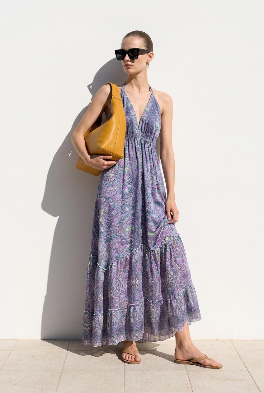 Boho Silk Dress Vintage Maxi Boho Ruffle Dress, Hippie Bohemian Dress, Gypsy Boho Dress Festival Dress, Recycled Ethnic Beach Sari Dress