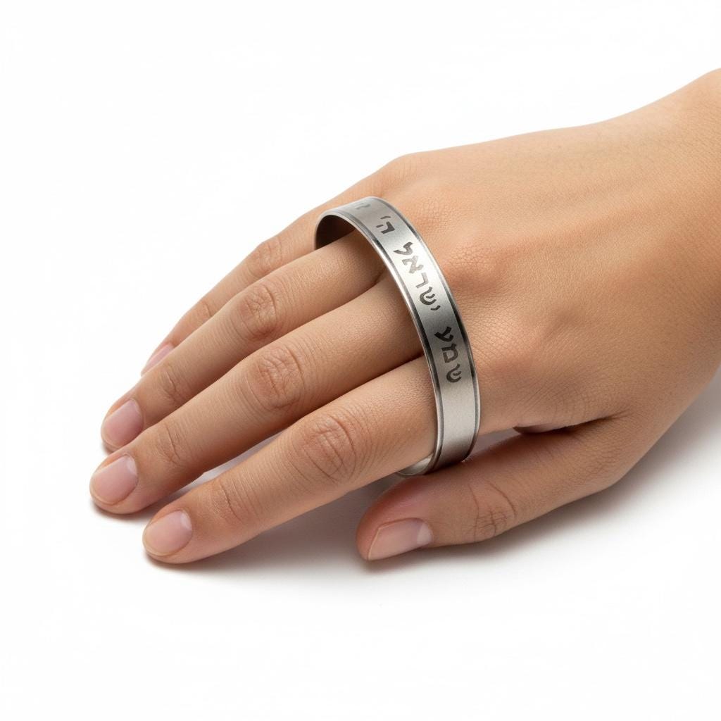 Stainless Steel Hebrew Cuf Bracelet, Kabbalah Shema Israel Cuf ,Support Israel Jewish adjustable Bracelet,Spiritual Prayer Cuf Bracelet