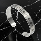 Stainless SteelStar Of David Cuf Bracelet, Support Israel Kabbalah Magen David Jewish Cuf Bracelet, Spiritual Jewish Cuf