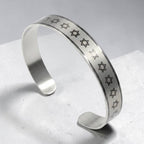 Stainless SteelStar Of David Cuf Bracelet, Support Israel Kabbalah Magen David Jewish Cuf Bracelet, Spiritual Jewish Cuf