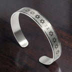 Stainless SteelStar Of David Cuf Bracelet, Support Israel Kabbalah Magen David Jewish Cuf Bracelet, Spiritual Jewish Cuf