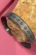 Stainless SteelStar Of David Cuf Bracelet, Support Israel Kabbalah Magen David Jewish Cuf Bracelet, Spiritual Jewish Cuf