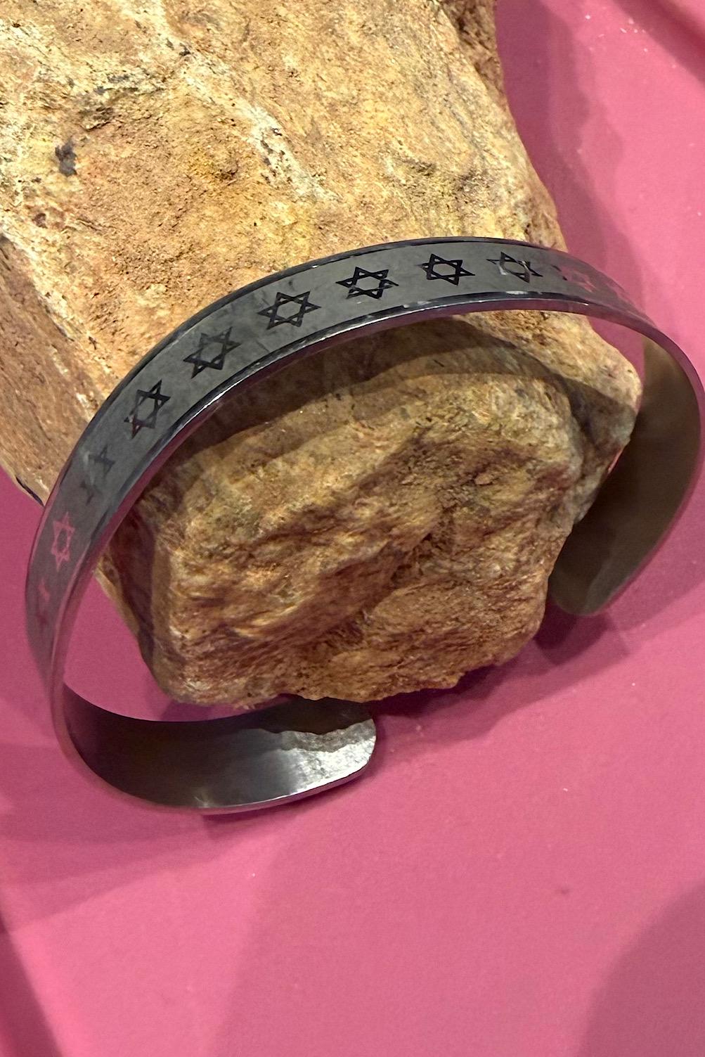 Stainless SteelStar Of David Cuf Bracelet, Support Israel Kabbalah Magen David Jewish Cuf Bracelet, Spiritual Jewish Cuf