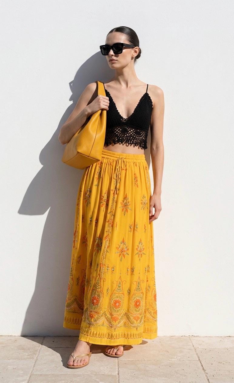 Sequined, Ethnic, Hippie, Festival, Bohemian skirt from Ariel La Boutique